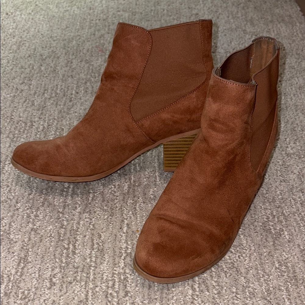 Divided Brown Ankle Booties
